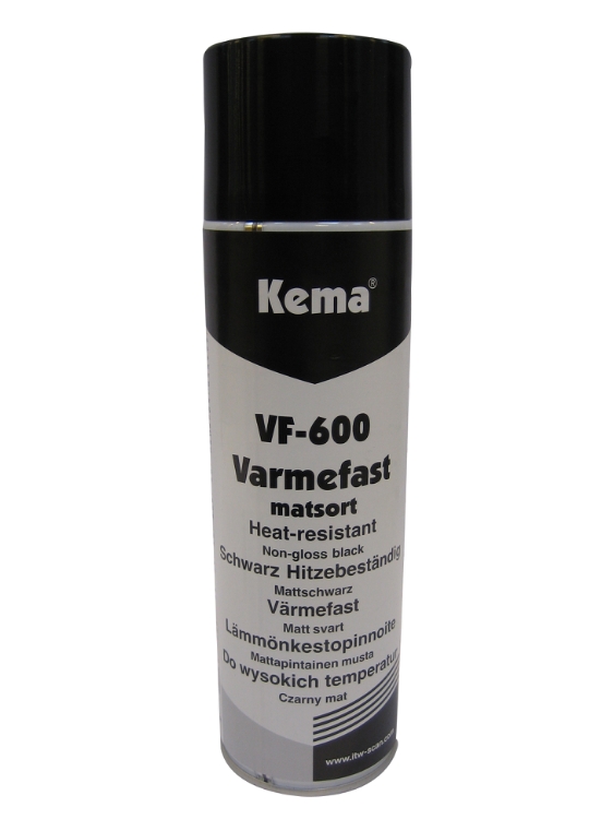 Kema RAL Industrilak, Varmefast matsort, Spray, 500 ml 