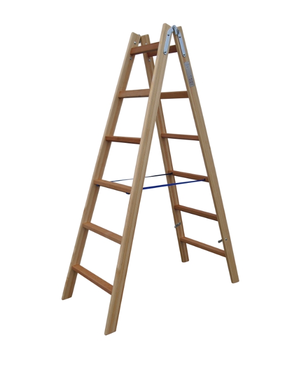 Træstige, 1,70 m / 2x6 trin
