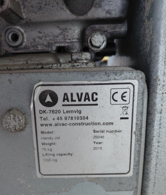 Alvac Handy Jet, Brugt vakuumløfter