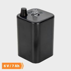 Batteri, m/fjeder, 6V 4R25 7Ah