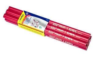 Lyra Tømrerblyant 333 HB Oval 24 cm. Rød