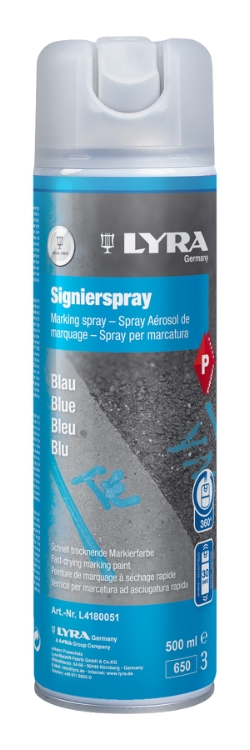 Lyra Mærkespray blå 500ml.