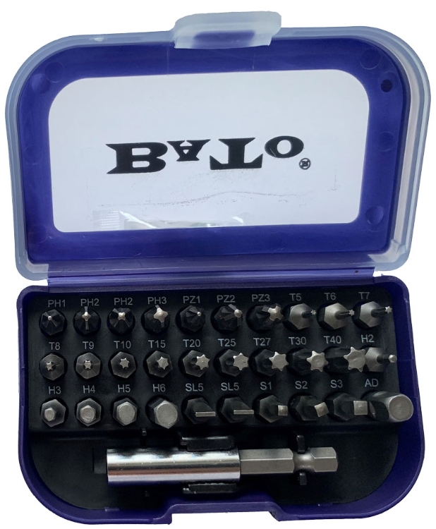 Bato Bitssæt 1/4", 31 dele, Blå