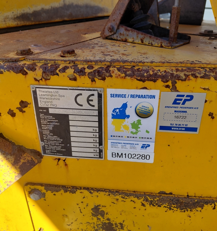 Thwaites 3 Tonne m/drejelig højtip, Brugt dumper