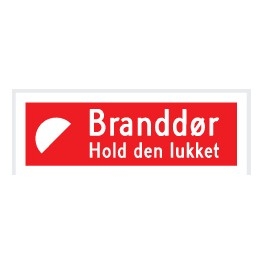 Branddør Hold den lukket, Henvisningsskilt 